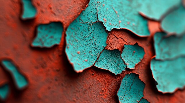  A close-up of a wall with peeling paint on its sides