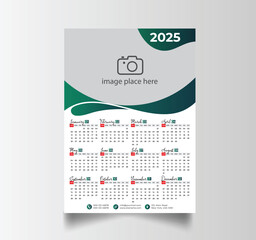 Vector Layout Of A Wall Or Desk Simple Calendar 