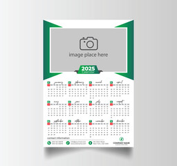 Vector Layout Of A Wall Or Desk Simple Calendar 