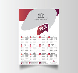 Vector Layout Of A Wall Or Desk Simple Calendar 