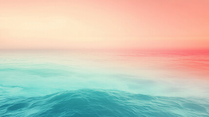 Obraz premium Calm Ocean Waves Under a Peach and Teal Sky Captured at Sunrise