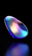 Abstract liquid shape of holographic metal.