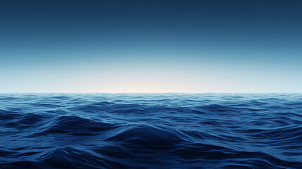 Obraz premium Calm Ocean With Gentle Waves Under Clear Sky Background
