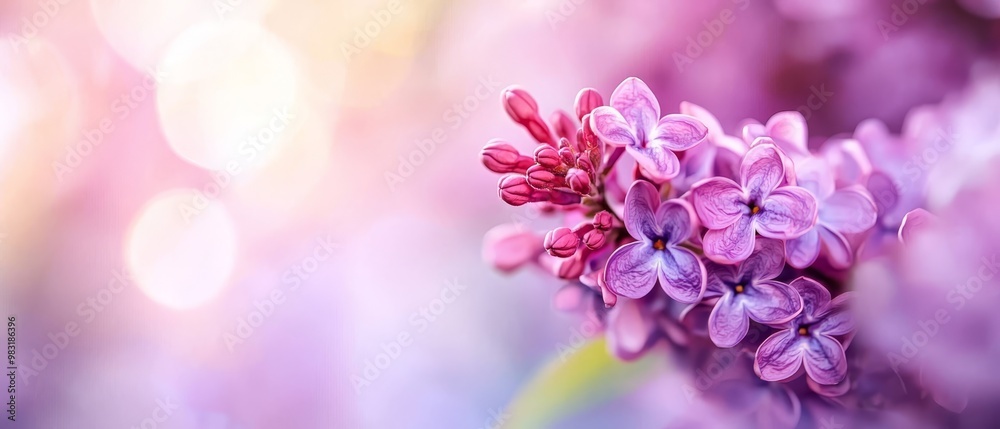 Sticker  A tight shot of a purple bloom against a softly blurred backdrop, featuring a bolt of light in the distance