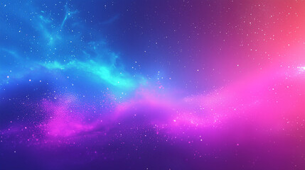 Obraz premium Expansive Cosmic Nebula in Blue and Pink with Starry Sky