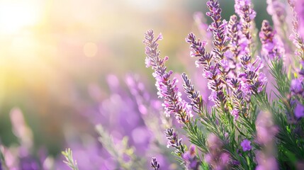 Obraz premium A tight shot of a flower cluster, foreground flowers softly blurred, sun behind crisp and distinct
