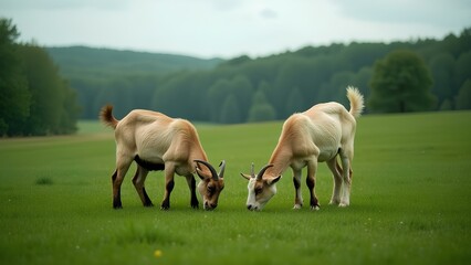 Obraz premium козы на лугу 