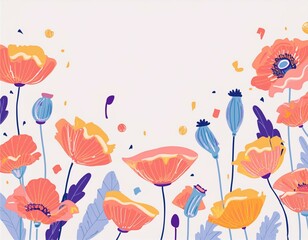 Beautiful poppy banner illustration