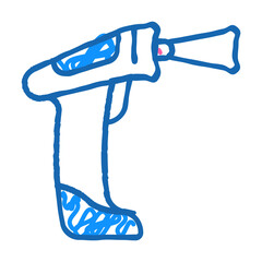 manual barcode scanner doodle icon sketch vector. manual barcode scanner sign. isolated symbol illustration