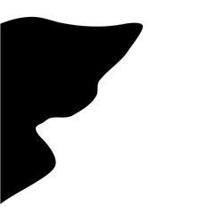 Steep cliff edge vector silhouette