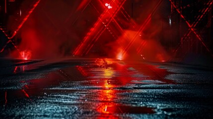 Wet asphalt at night