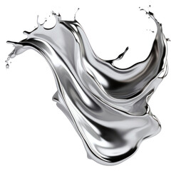 Silver liquid splash abstract art illustrated.