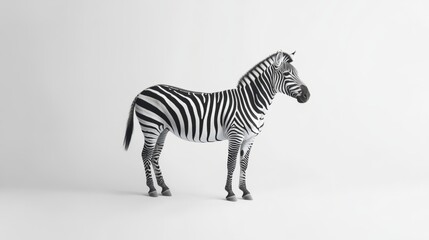 Stylized Zebra Figurine on White Background