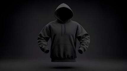 Black Hoodie Mockup   Blank Sweatshirt Template for Design