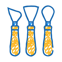 shovels pottery tools doodle icon sketch vector. shovels pottery tools sign. isolated symbol illustration