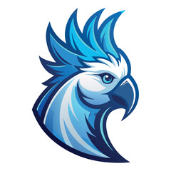 Cockatoo bird logo Parrot Mascot illustration blue macaw bird Character Design