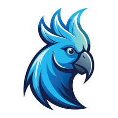 Cockatoo bird logo Parrot Mascot illustration blue macaw bird Character Design