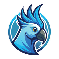 Cockatoo bird logo Parrot Mascot illustration blue macaw bird Character Design