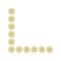 Golden arabic ornament corner border