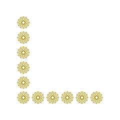 Golden arabic ornament corner border