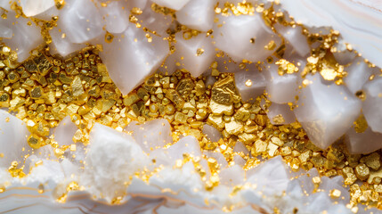 Close-up of a stunning marble texture with golden mineral in a natural setting