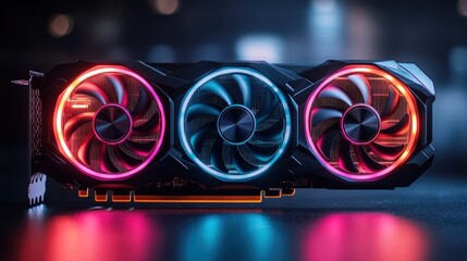 A high-performance graphics card with RGB lighting