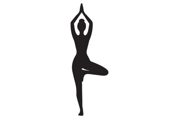 Fototapeta premium Yoga silhouette vector illustration and artwork