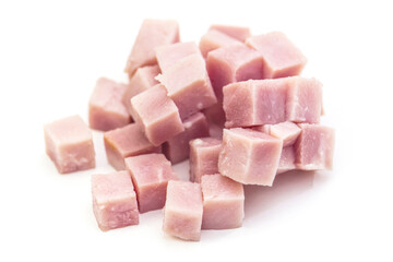 Meat sliced ​​pieces isolated on white background