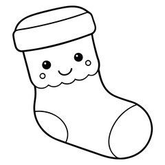 Cute Christmas Stocking Smiley Face vector