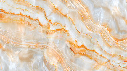 Elegant marble texture background with orange and white swirls for design projects