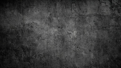 Black wall with concrete texture, grunge scratched background of the old wall