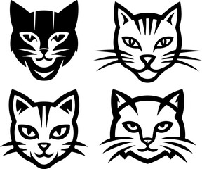 Fototapeta premium Cat head isolated on white background. Vector illustration