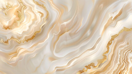 Obraz premium Elegant marble texture background with swirling patterns in soft cream and gold tones