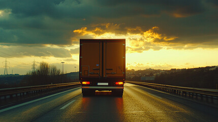 Driving a large truck on the highway