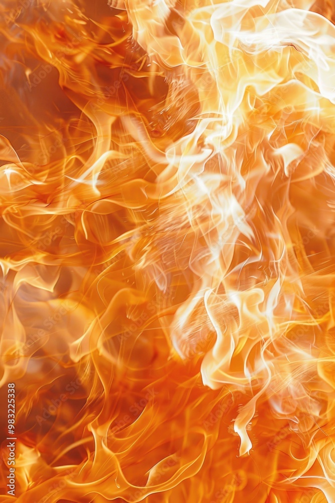 Poster a close-up shot of a fire with flames in the background, suitable for use in a variety of settings s