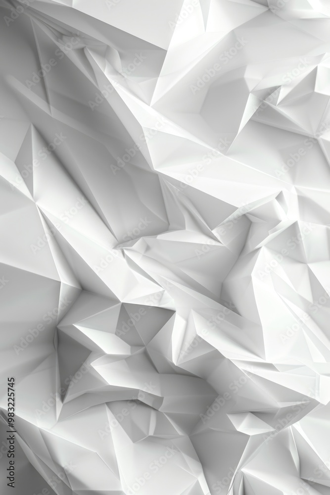 Poster abstract design featuring triangles on a white background