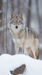 Obraz premium Majestic Wolf in Winter Landscape
