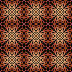 Pattern with crochet granny square with flowers wallpaper handmade decorative art design print