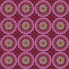 Pattern with crochet granny square with flowers wallpaper handmade decorative art design print