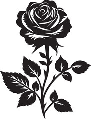 Rose silhouette vector art illustration eps