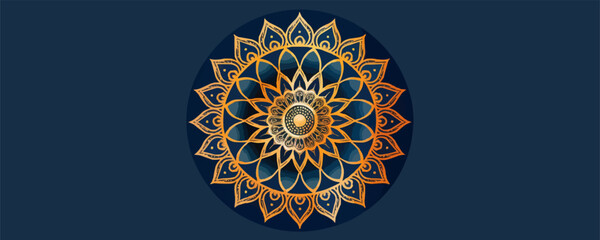 Ornamental mandala design with intricate patterns. Vector flat minimalistic isolated illustration.