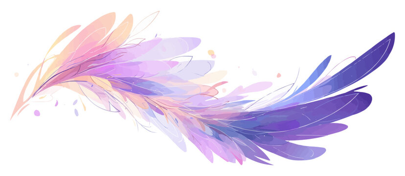 Abstract representation of angel wings using flowing shapes and celestial colors, evoking a sense of divine grace. , Vector flat minimalistic isolated illustration
