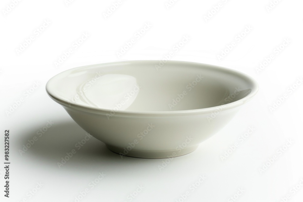 Poster A simple white bowl sitting on a table with no additional elements