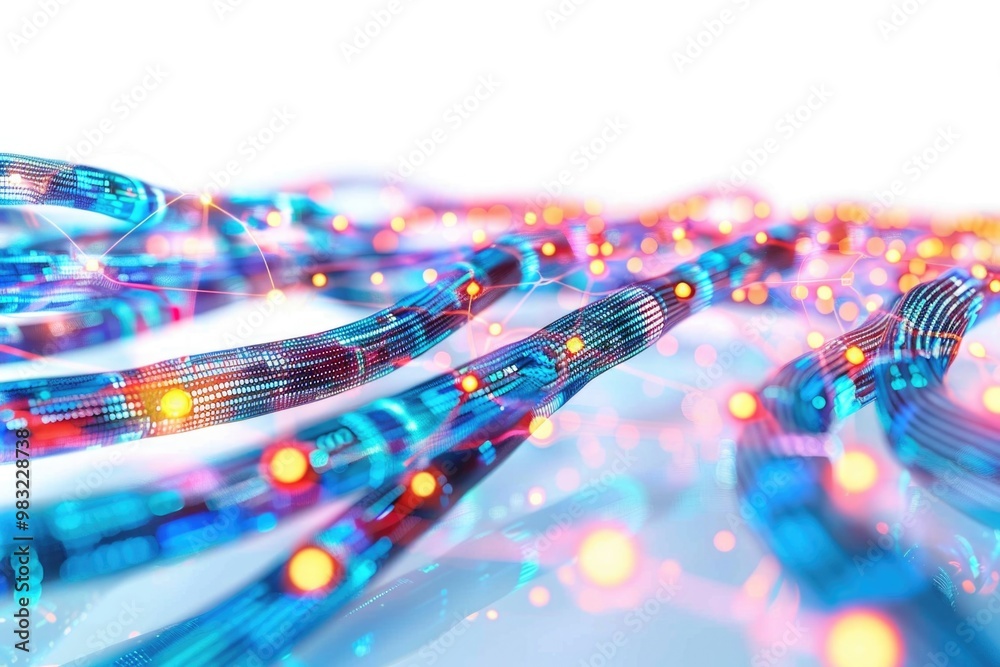 Poster A close-up view of interconnected wires forming a network, suitable for use in illustrations and diagrams