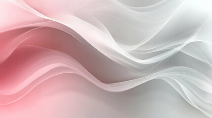 Obraz premium Gradient from pale pink to soft gray, with flowing wavy lines in white, adding elegance and subtle movement to the background.