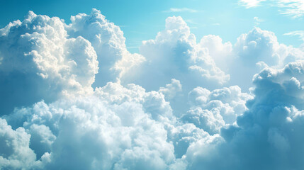 "Large clouds drifting in the sky, gradually coalescing into rain clouds, creating a dynamic and evolving weather scene."