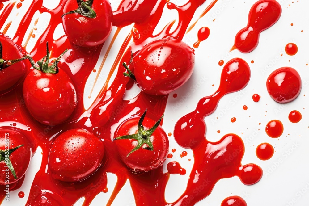 Canvas Prints Fresh tomatoes arranged on a clean white background