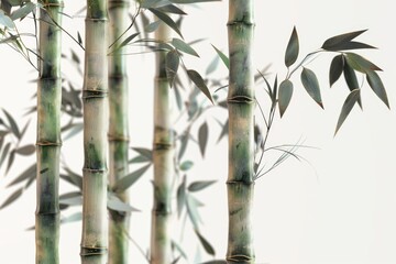 A detailed shot of a cluster of bamboo stems