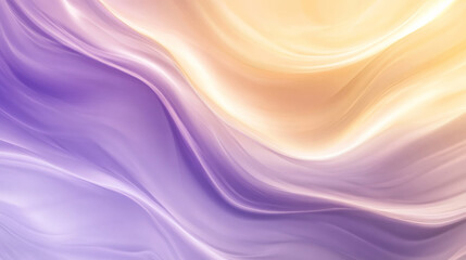 Fluid colorful waves in soft lavender and pale yellow, blending gently together to create a smooth, abstract background.