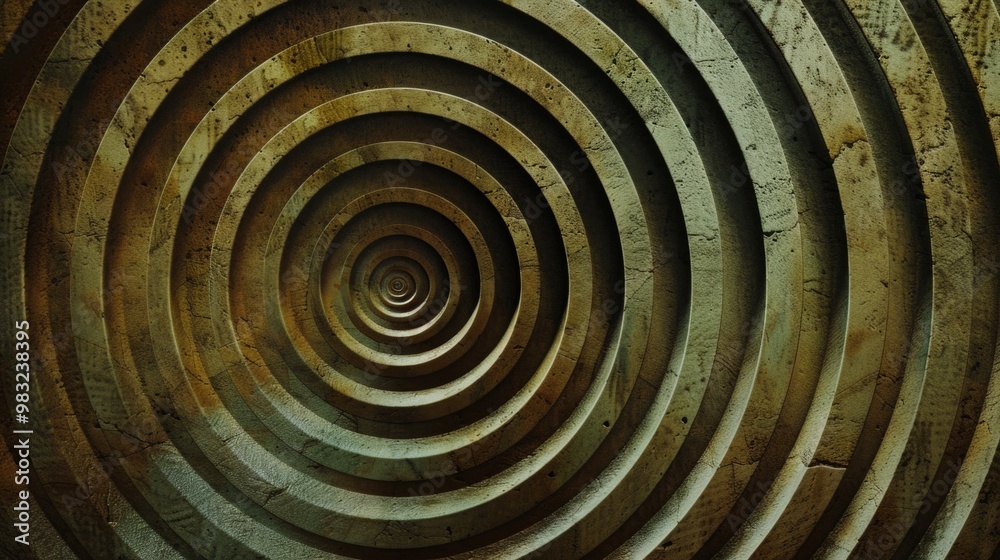 Poster A unique spiral design featuring a clock at its center, suitable for use in futuristic or technological settings